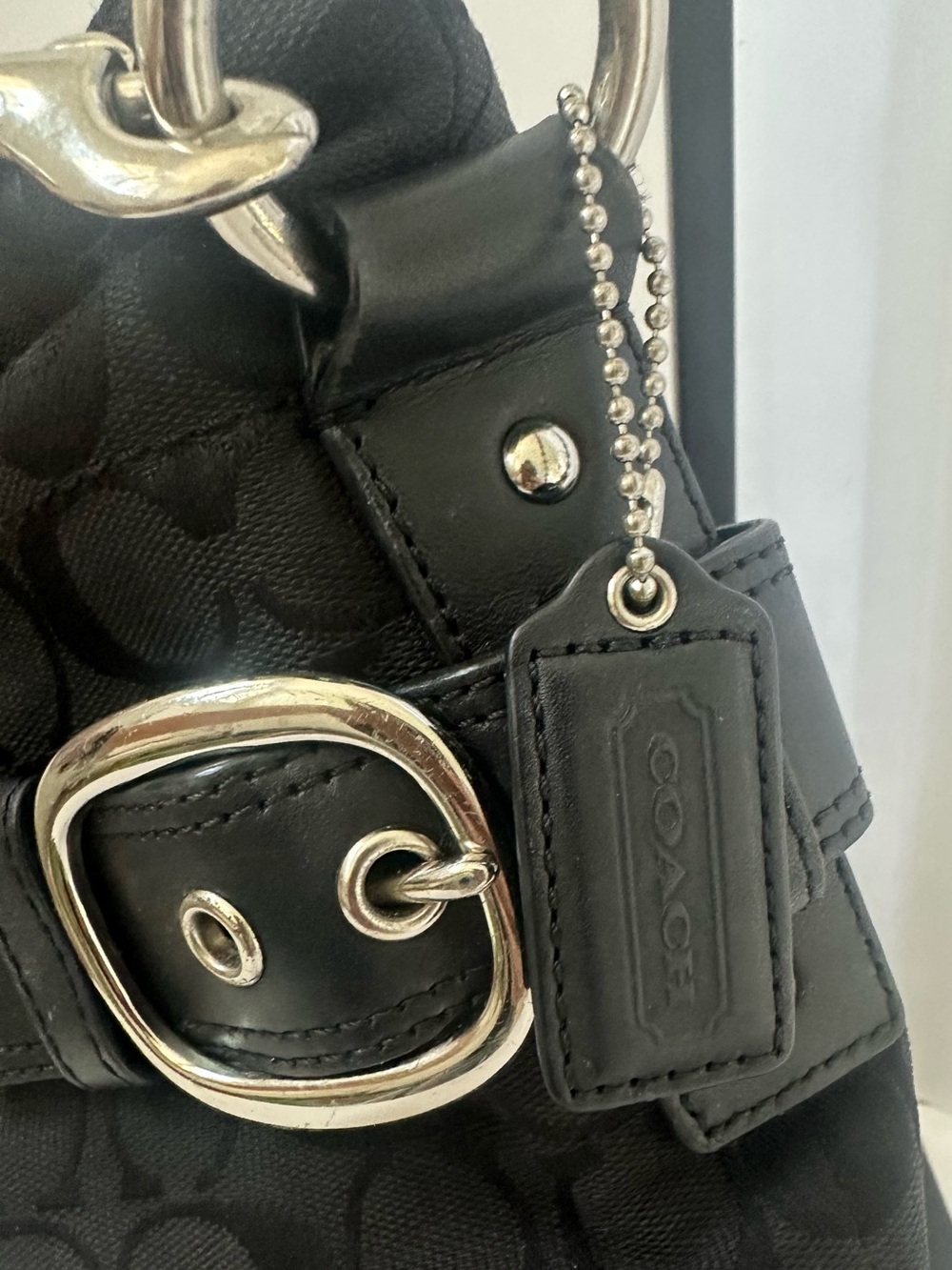 COACH Y2K Signature Soho Slim Duffle Buckle Shoulder/Crossbody Black Leather - Picture 10 of 12